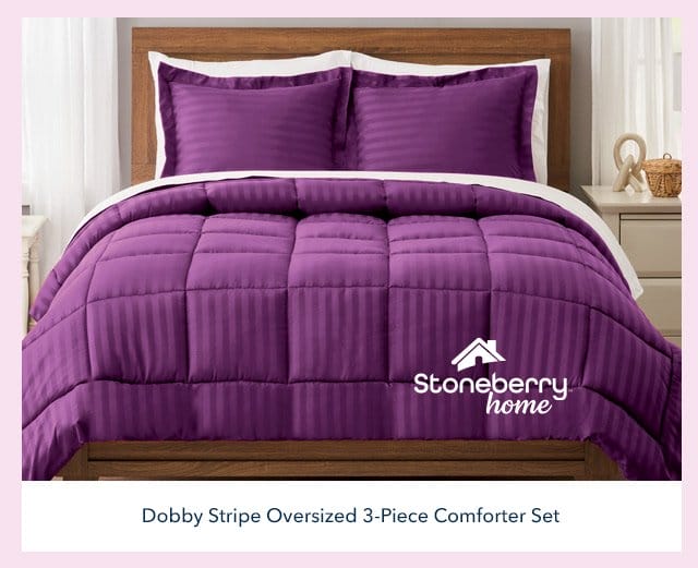 Stoneberry Home™ Dobby Stripe Oversized 3-Piece Comforter Set