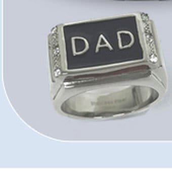 Stainless Steel CZ Dad Ring