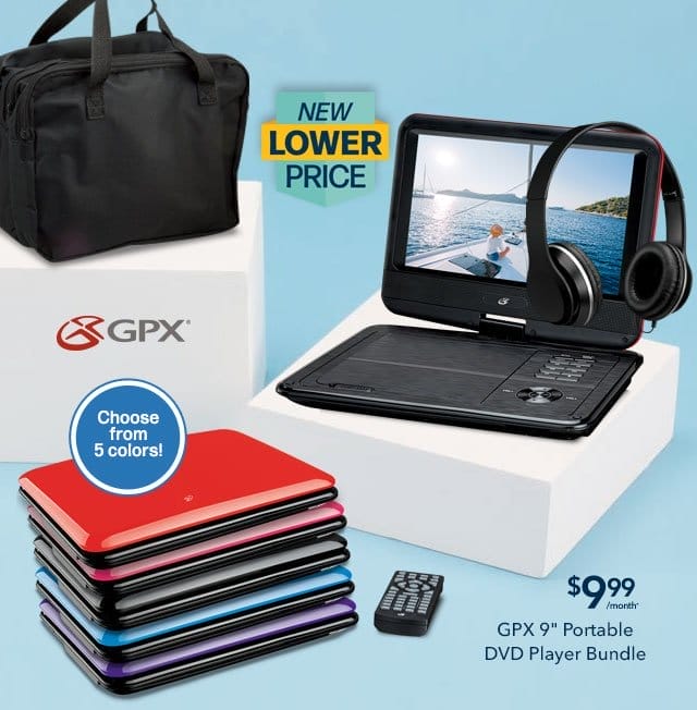 GPX 9-inch Portable DVD Player Bundle