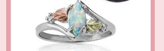 Landstroms Women's Black Hills Gold Opal Marquise Ring 