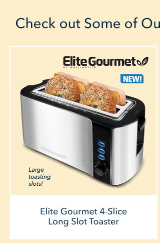 Elite Gourmet 4-Slice Long Slot Toaster