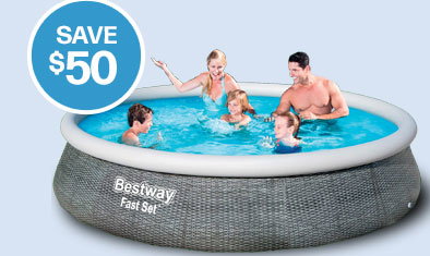 Bestway Grey Rattan-Print Fast Set Pool