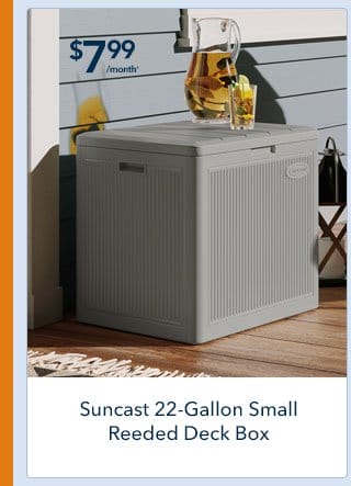 Suncast 22-Gallon Small Reeded Deck Box