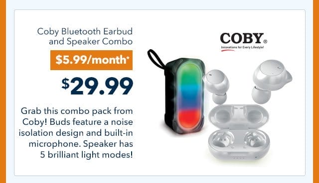 Coby Bluetooth Earbud and Speaker Combo