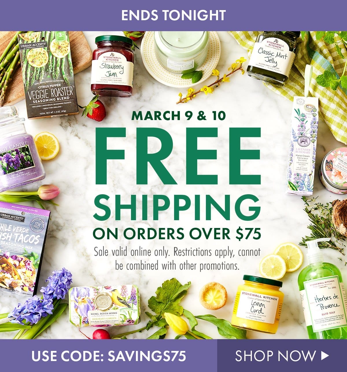 Free Shipping Over \\$75 - Use code: SAVINGS75 - Shop Now