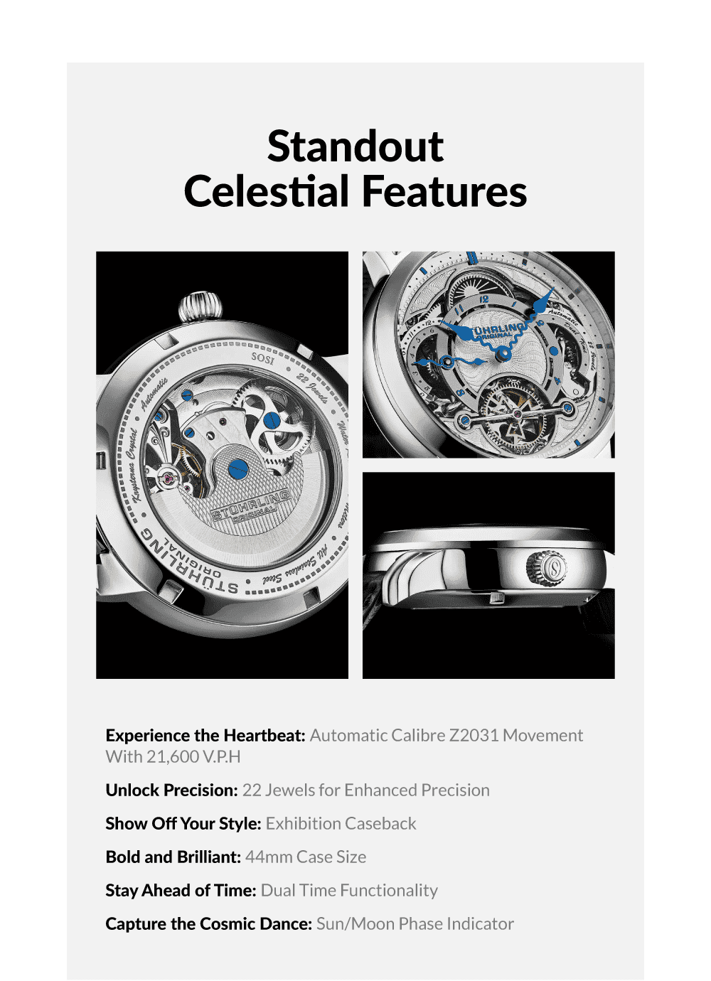 Blending elegance with exploration, the Celestial Timekeeper is for those who carry the spirit of adventure and the appreciation for horological artistry