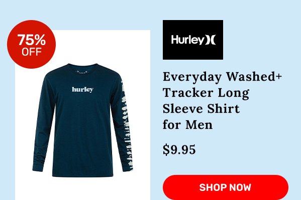 Hurley Everyday Washed+ Tracker Long Sleeve Shirt for Men