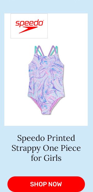 Speedo Printed Strappy One Piece for Girls