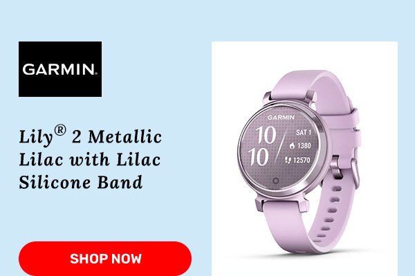 Garmin Lily 2 Metallic Lilac with Lilac Silicone Band