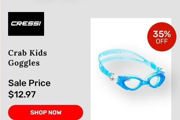 Cressi Crab Kids Goggles, Ages 2-7 Years Blue