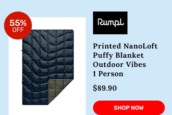 Rumpl Printed NanoLoft Puffy Blanket Outdoor Vibes 1 Person