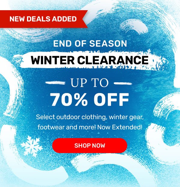 End of Season | Winter Clearance | Shop Now
