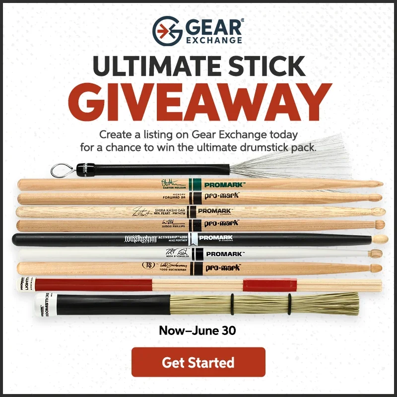 Ultimate stick giveaway - Create a listing on Gear Exchange today for a chance to win the ultimate drumstick pack. Get started.