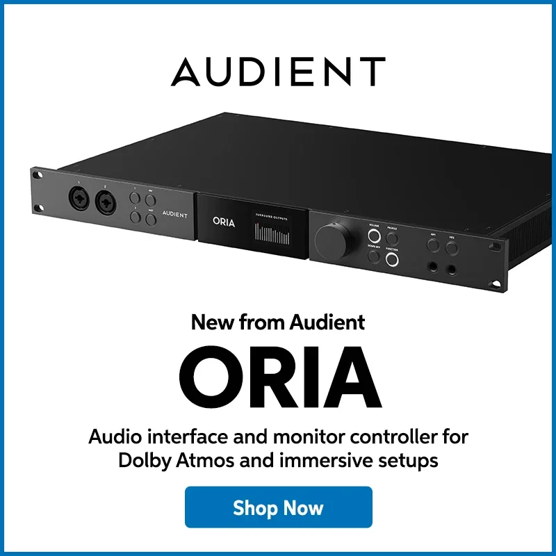 New from Audient. Oria. Audio interface and monitor controller for Dolby Atmos and immersive setups. Shop now.