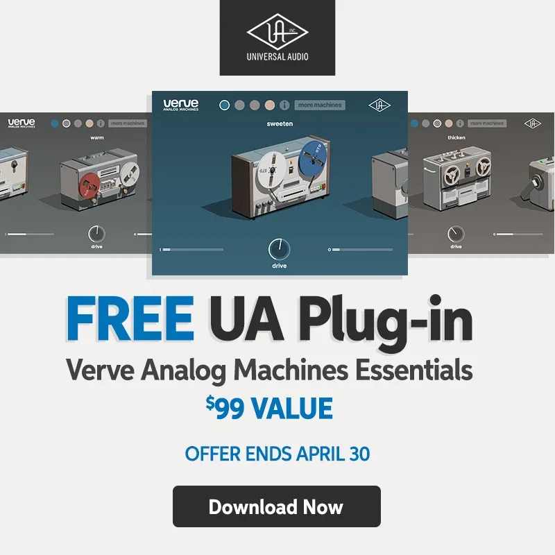 Free UA Plug-in. Verve Analog Machines Essentials. Download Now.