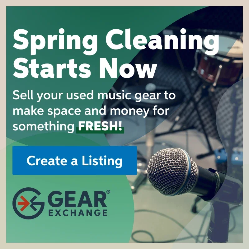 Gear Exchange: Spring cleaning starts now. Sell your used music gear to make space and money for something FRESH! Create a listing.