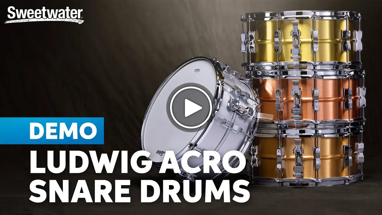 Video: Ludwig Acro Snare Drums: Copper, Brass, Bronze & Aluminum Compared. Watch now.