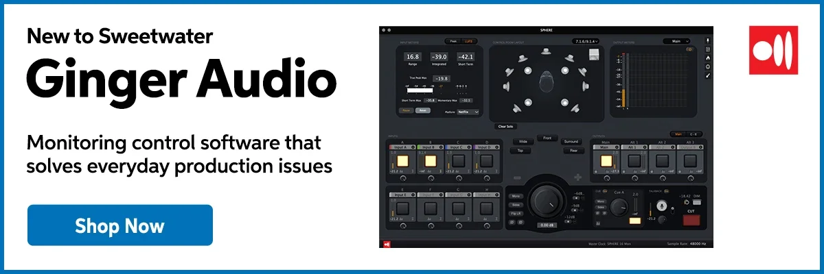 New to Sweetwater: Ginger Audio. Monitoring control software that solves everyday production issues. Shop now.