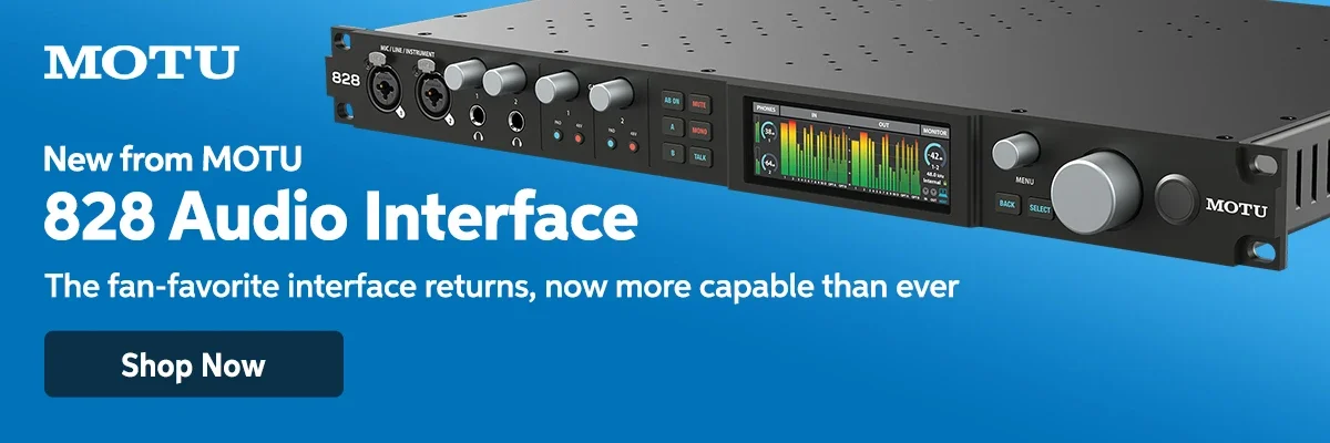 New from MOTU: 828 audio interface. The fan-favorite interface returns, now more capable than ever. Shop now.