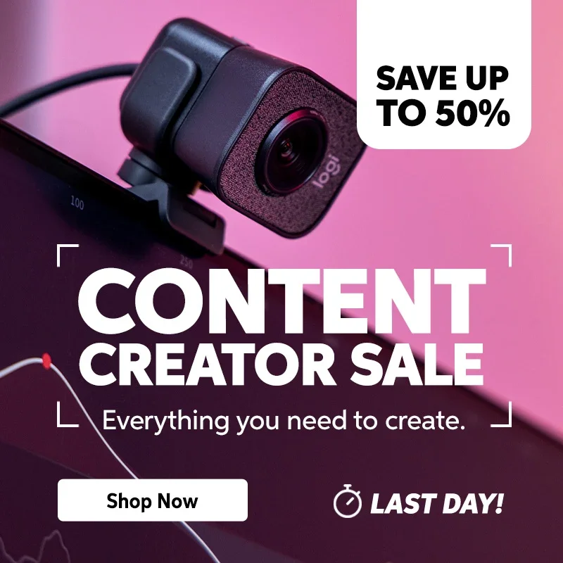 Content Creator Sale - Everything you need to create. Last Day! Shop Now.