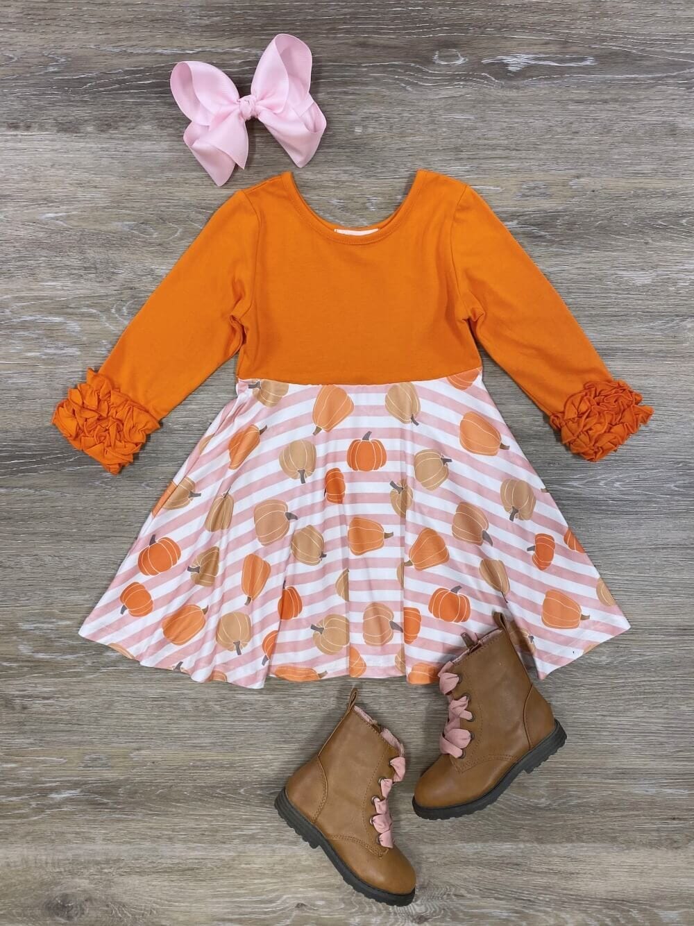 The Gourd Life Ruffle Sleeve Girls Dress