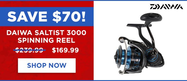 Save \\$70 Daiwa Saltist 3000 Spinning Reel