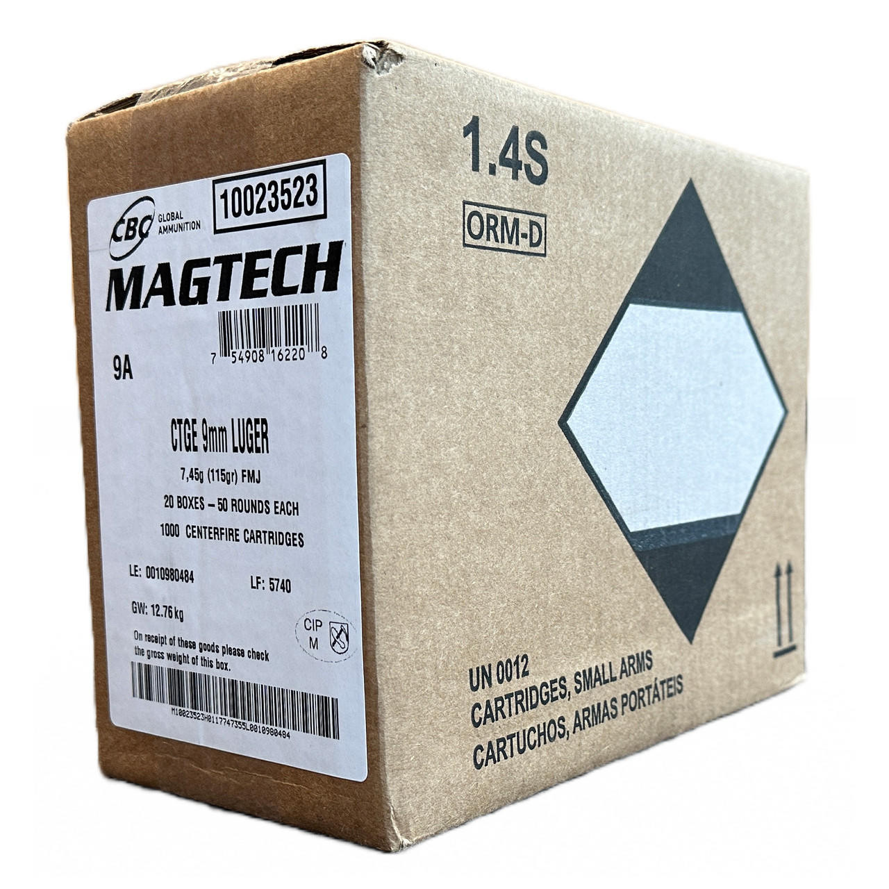 Image of Magtech 9mm 115gr FMJ 1000rd Case