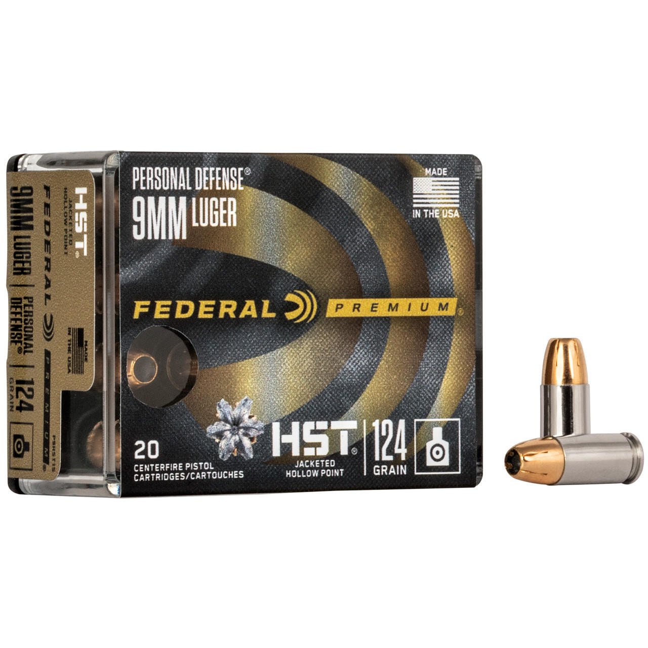 Image of Fed Prm Hst 9mm 124gr Jhp 20/200