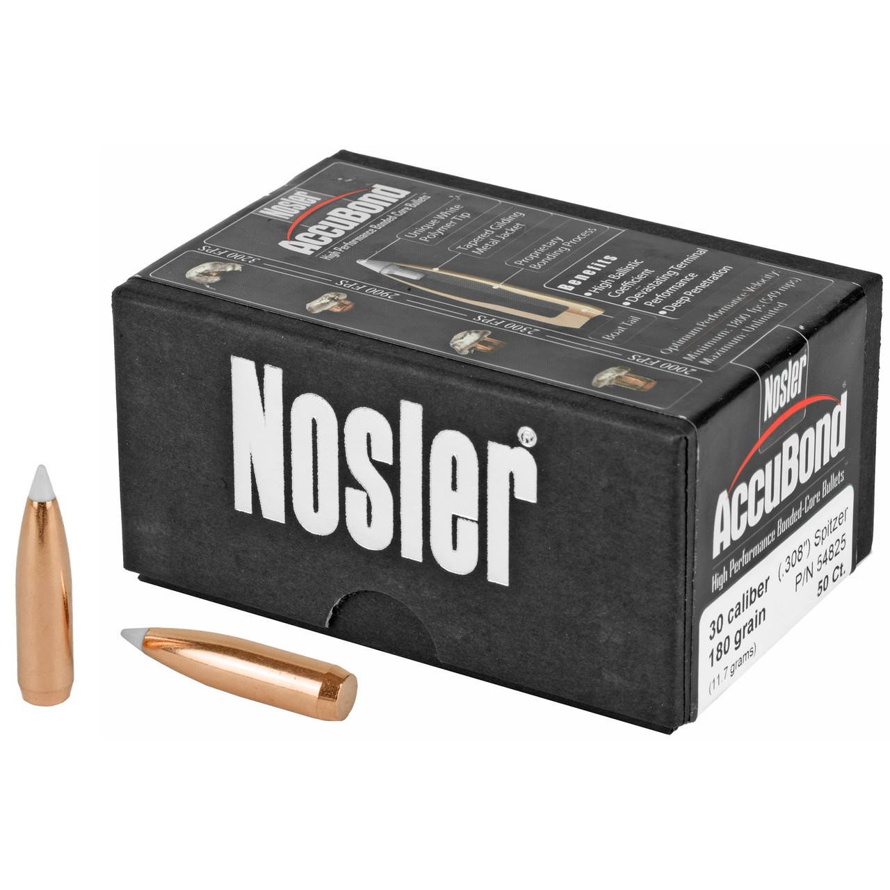 Image of Nosler 30 Cal 180gr Accubond 50 Count