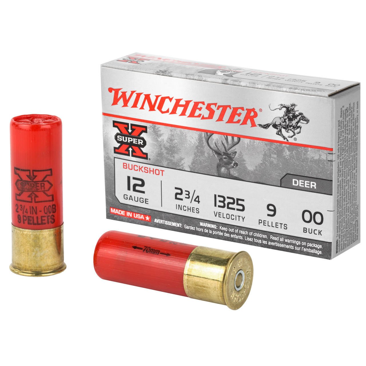 Image of Winchester Super-X 12ga 2.75 00buck 9pellets 5/250