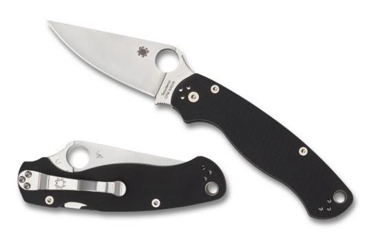 Image of Spyderco Para Military 2 Plain Edge Blade, Black G-10 Handle