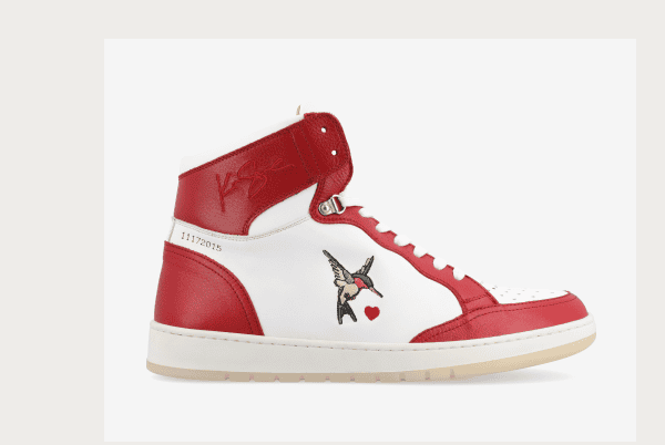 The Rapido High-top Sneaker in Red Hummingbird