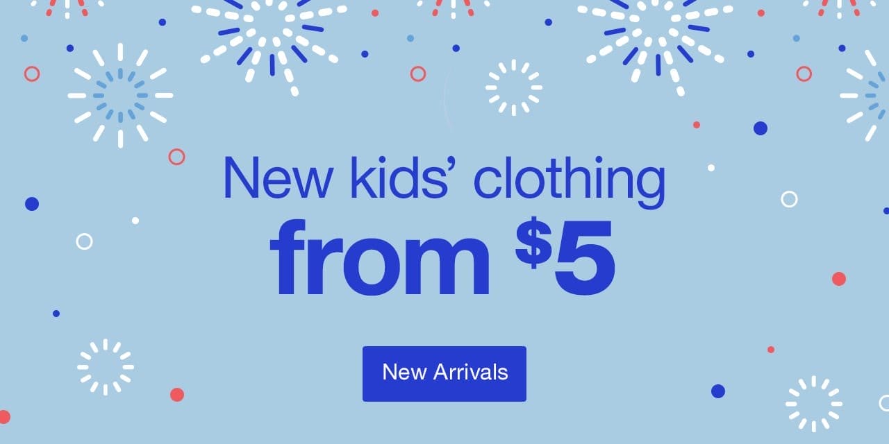 New kids' clothing from \\$5