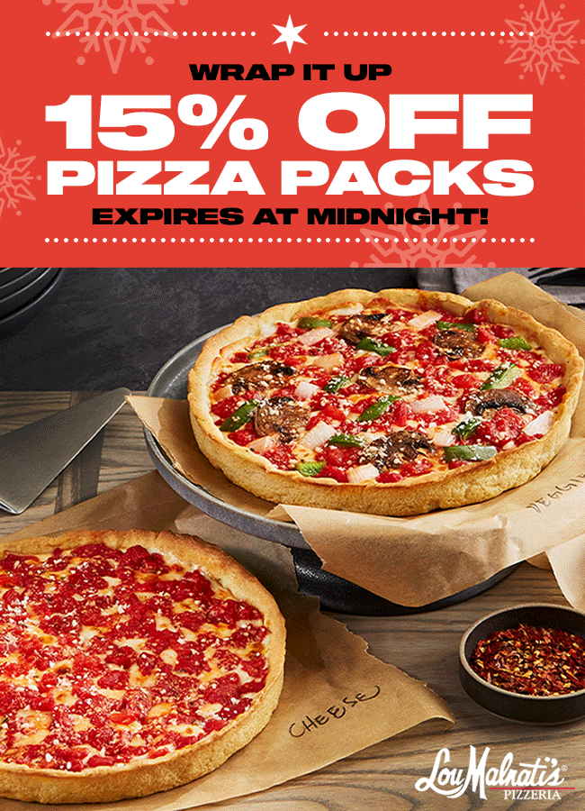 Save 15% off Pizza Packs