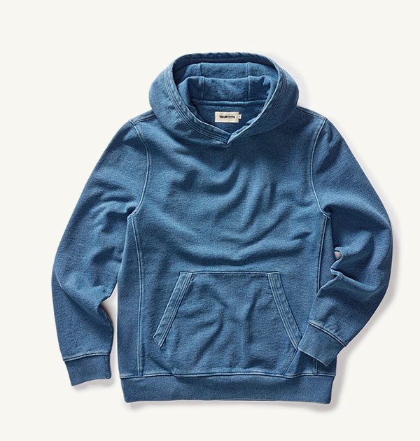 The Apres Hoodie in Washed Indigo Terry