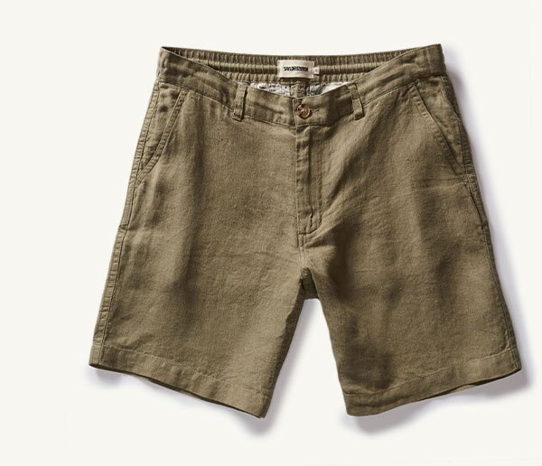 The Easy Short in Olive Linen