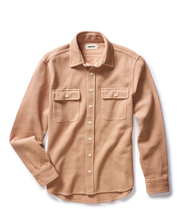 The Ledge Shirt in Dusty Coral Twill