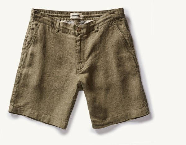 The Easy Short in Olive Linen