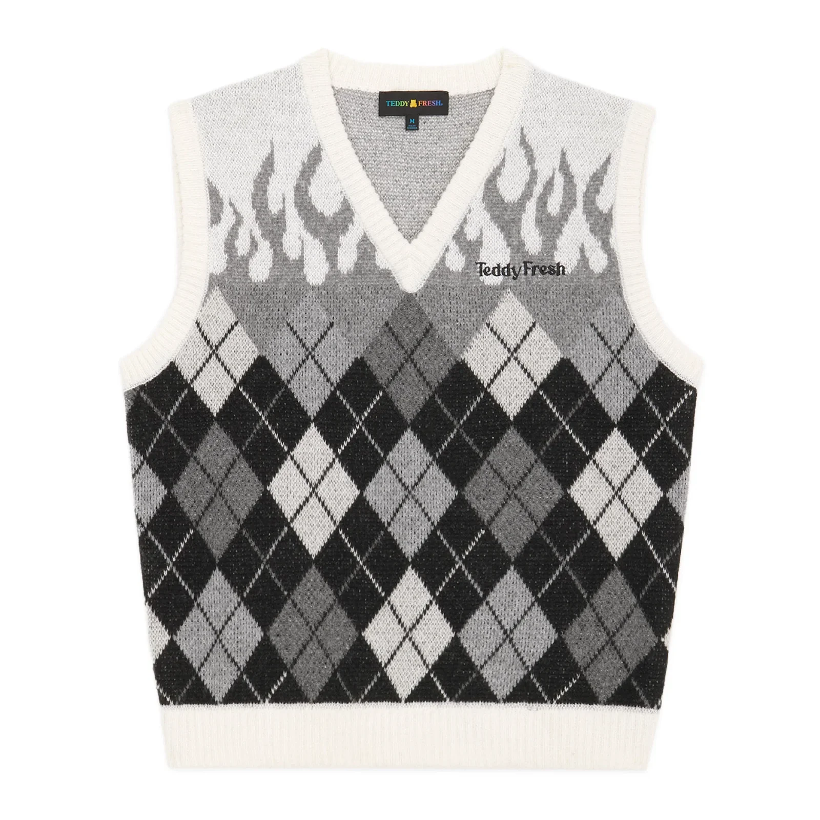 Image of Greyscale Flames Sweater Vest
