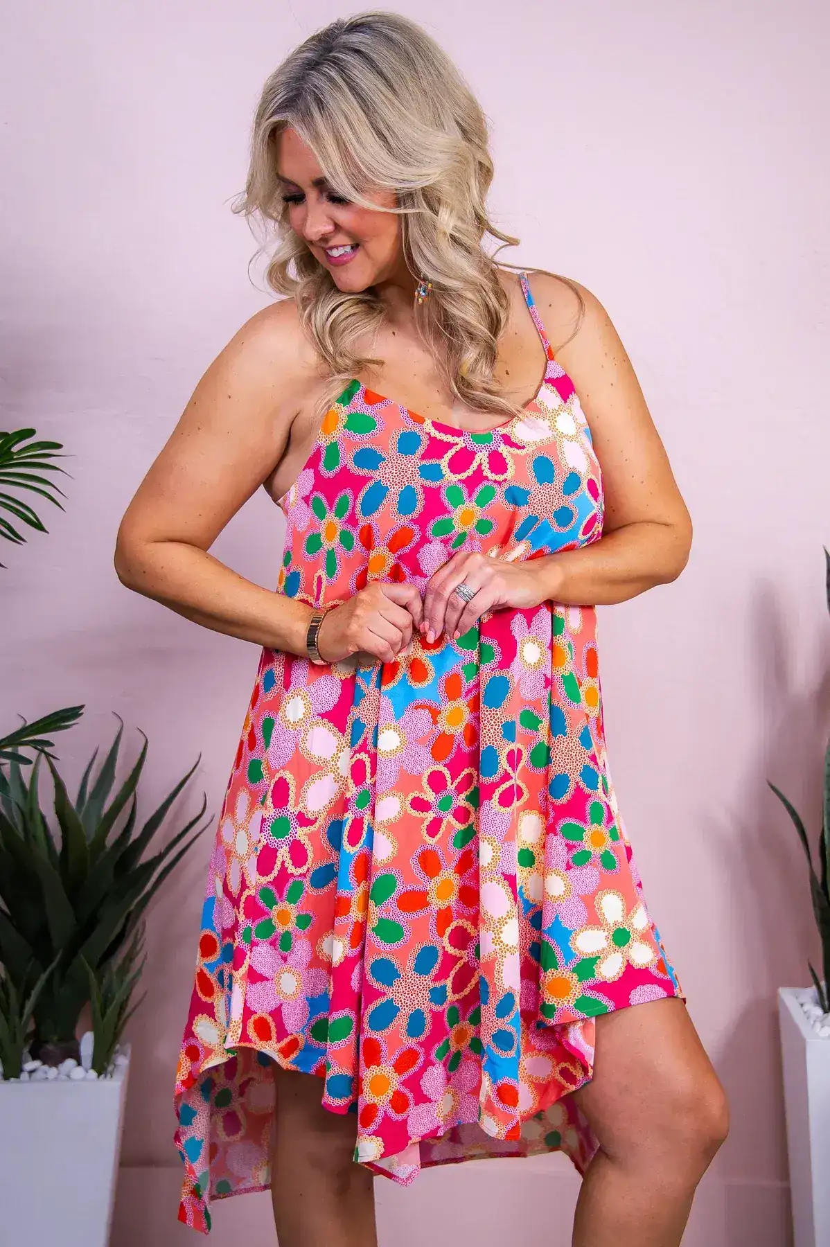 Image of Dreaming Of Vacation Pink/Multi Color Floral Dress - D5457PK