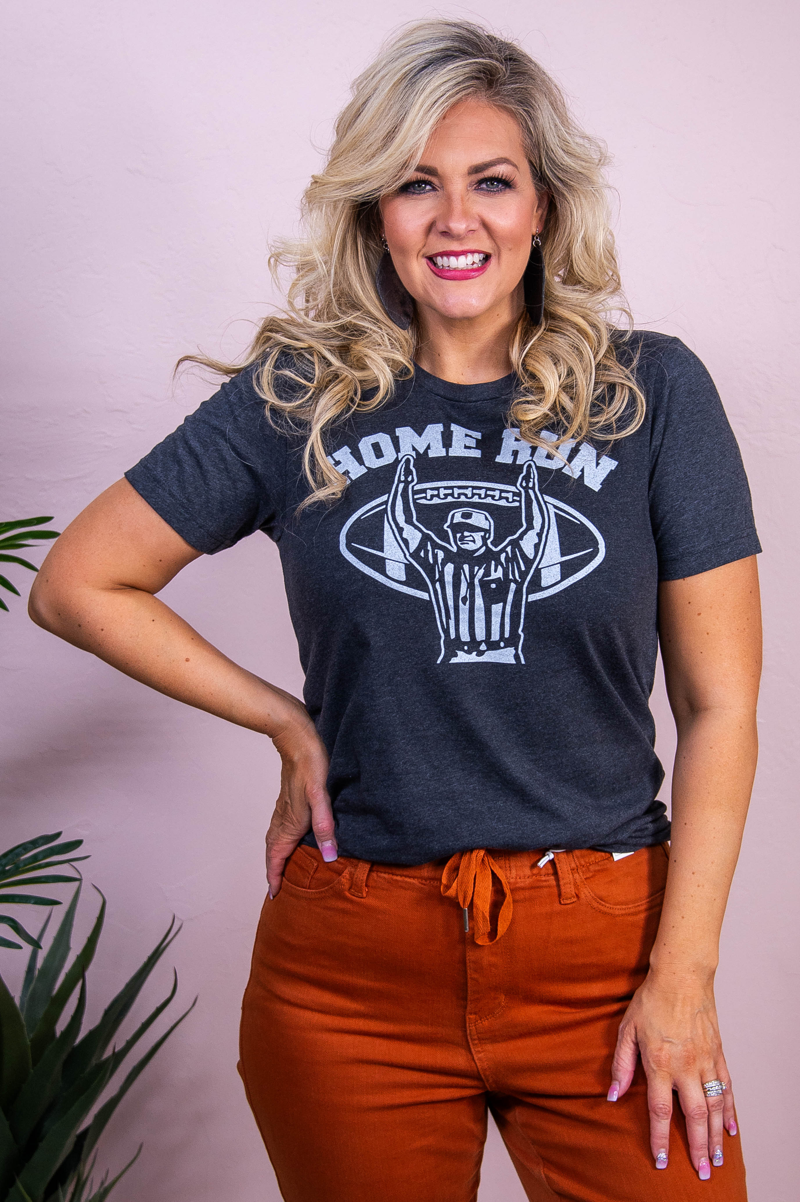 Image of Home Run Dark Heather Gray Graphic Tee - A3537DHG