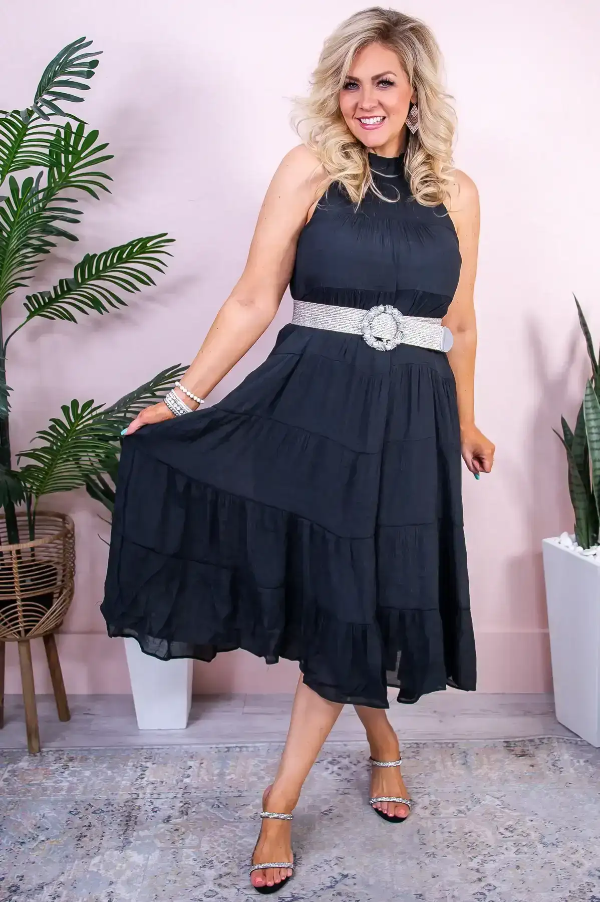 Image of Mermaid Cove Black Solid Dress - D5304BK