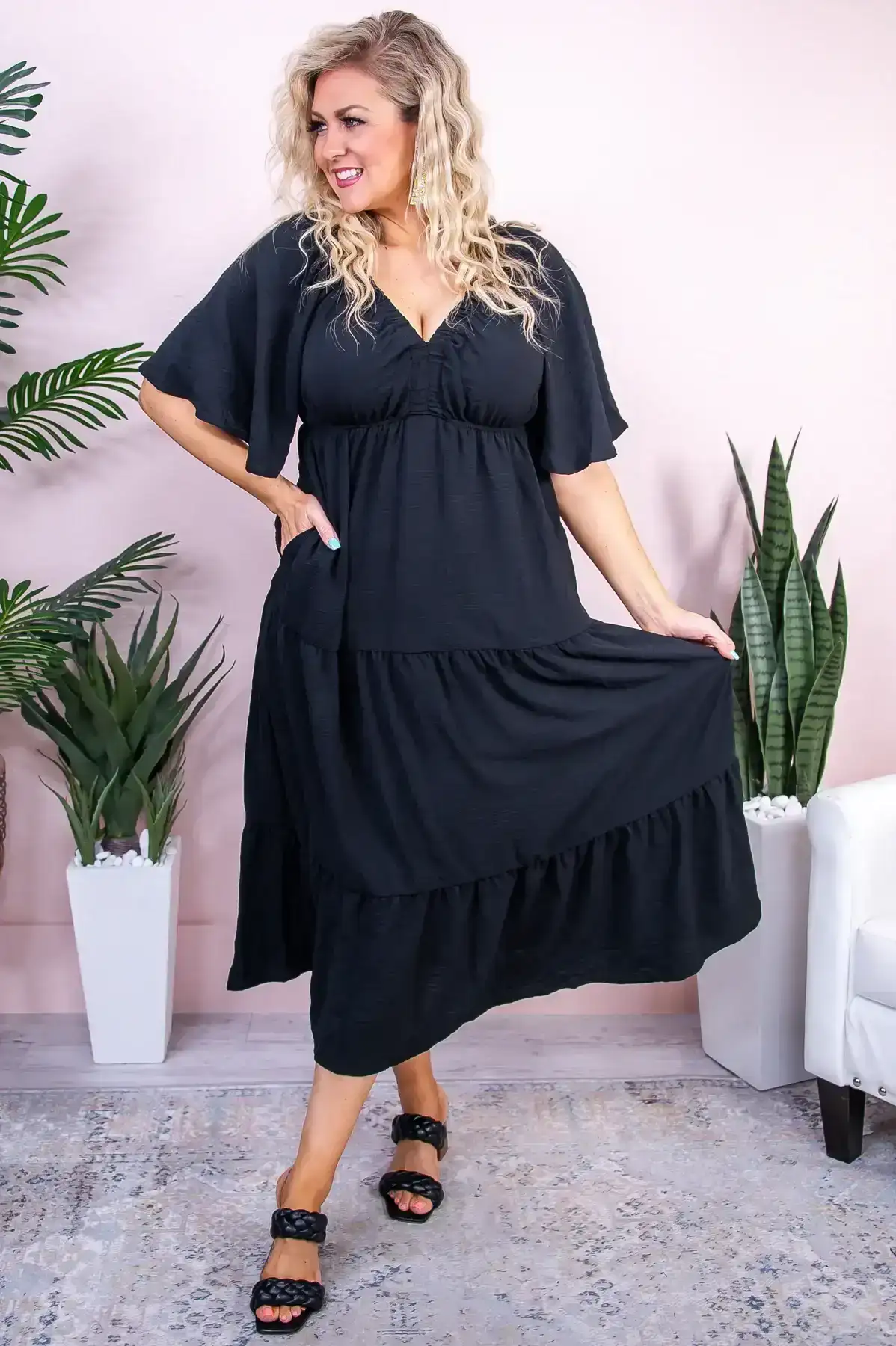 Image of Fearless Adventures Black Solid Maxi Dress - D5297BK