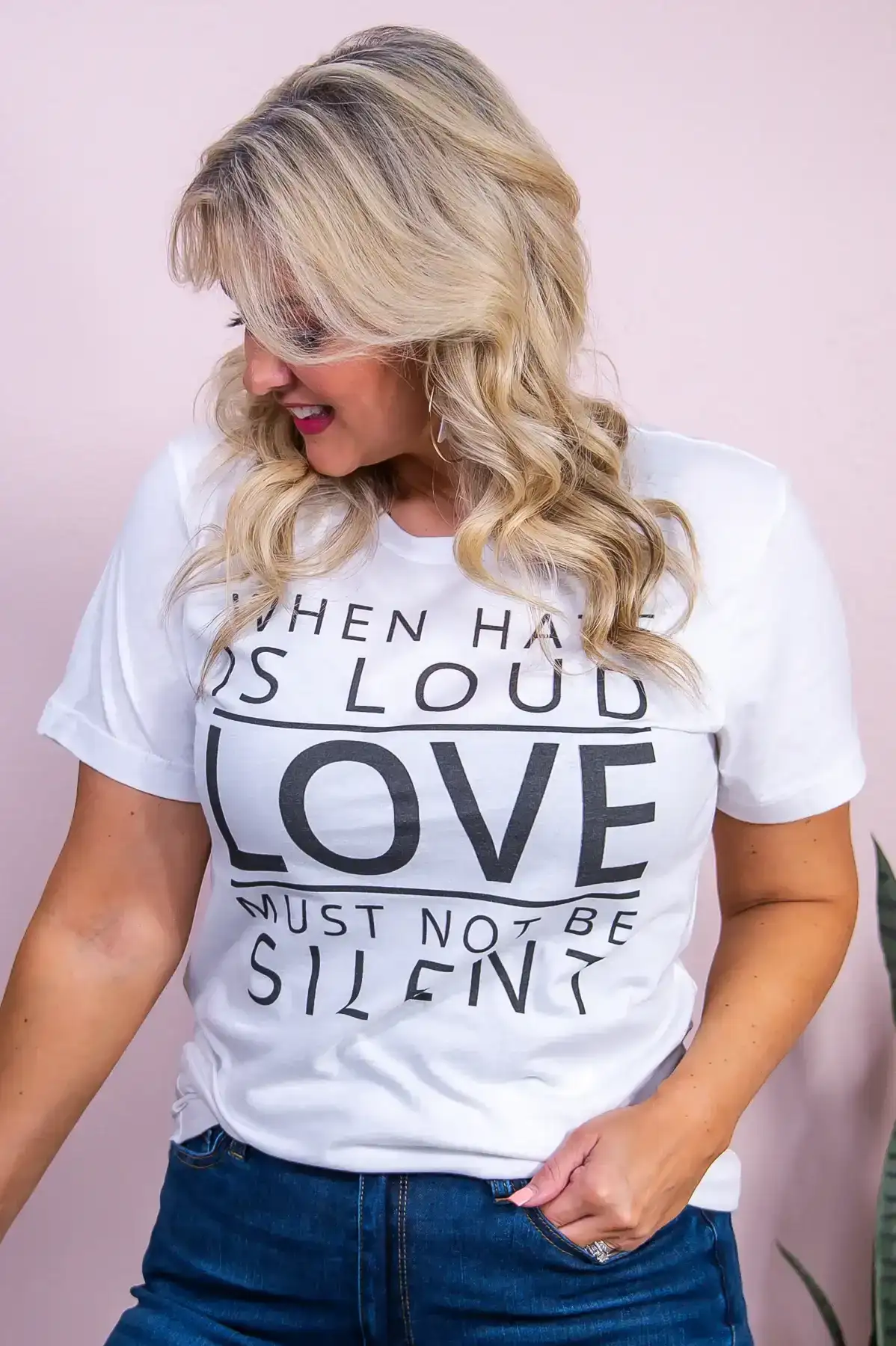 Image of Love Must Not Be Silent White Graphic Tee - A3462WH