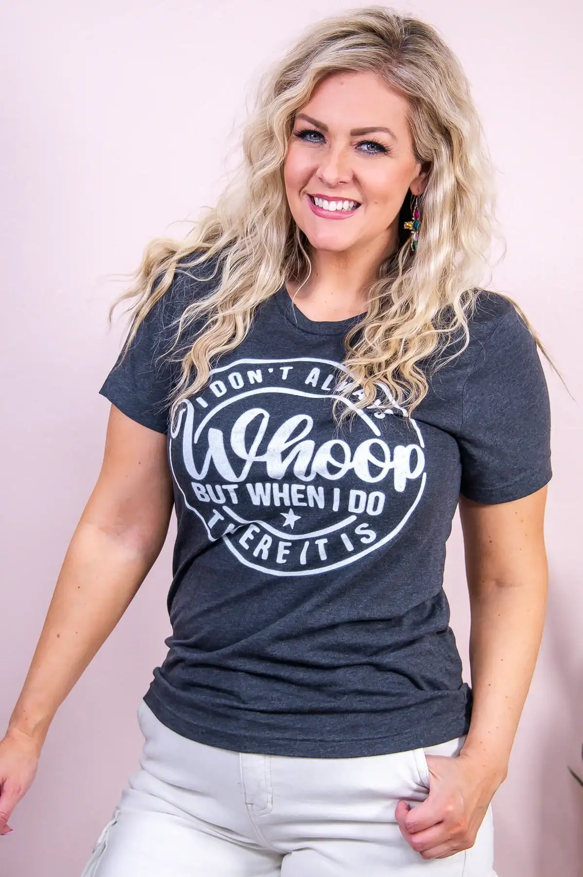 Image of I Don't Always Whoop Dark Heather Gray Graphic Tee - A3297DHG