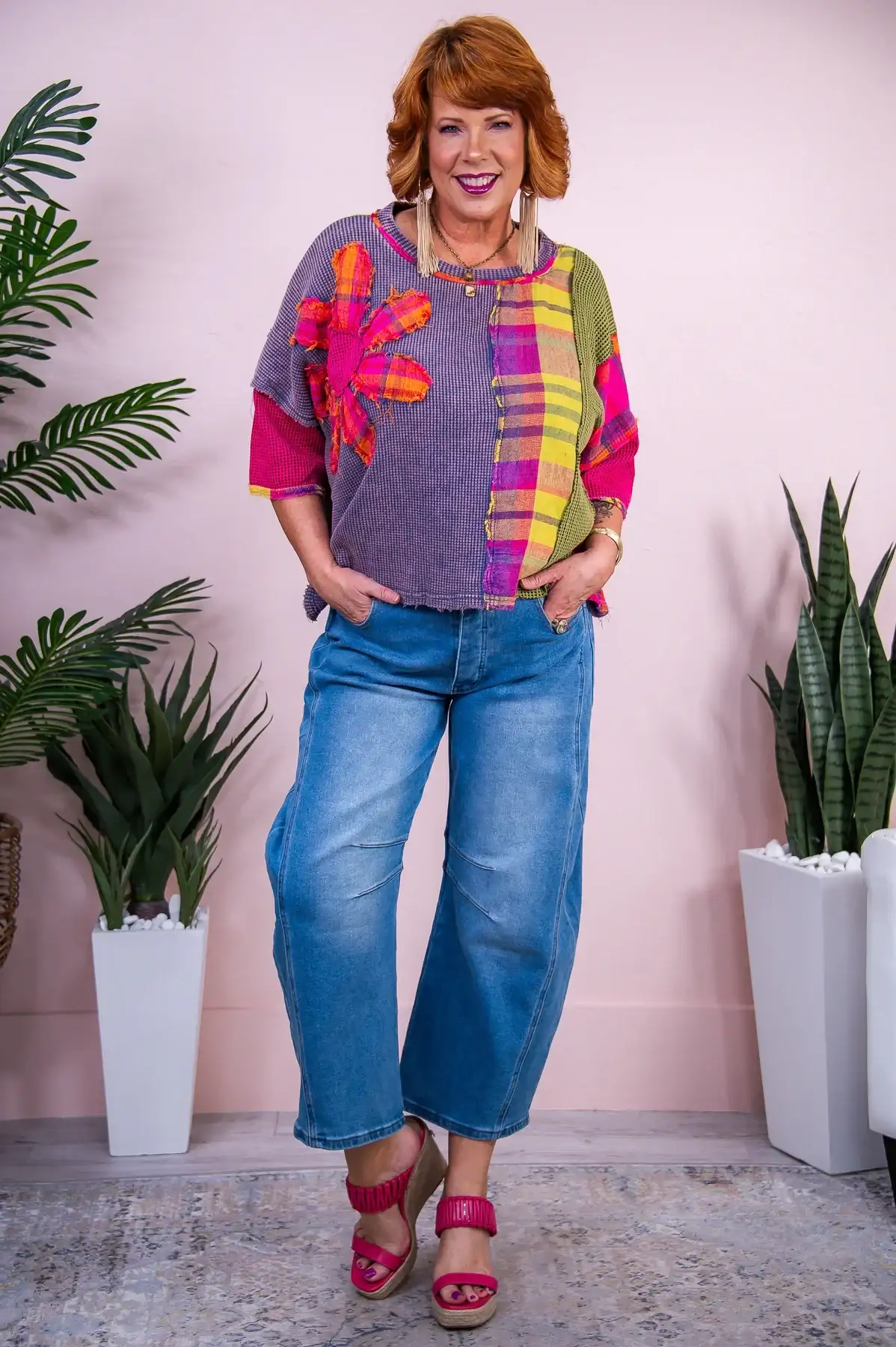 Image of Chantal Medium Denim Barrel Jeans - K1153MDN