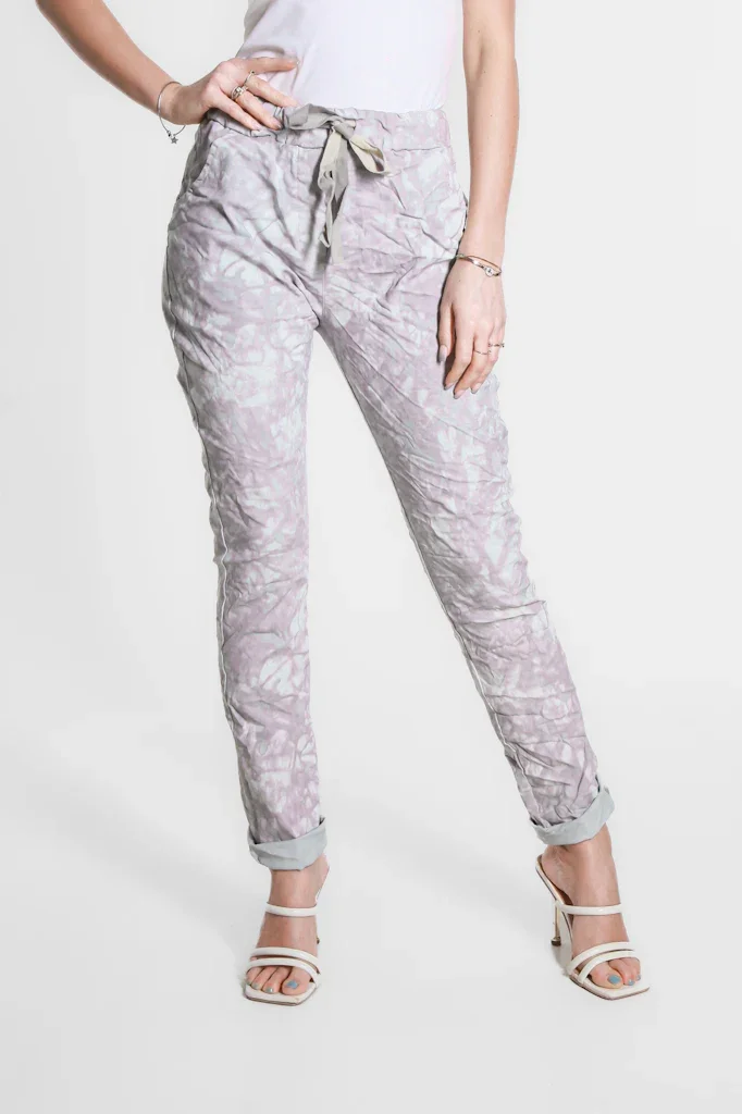 Image of Collins Tonal Splotch Stretch Tie Waist Pant