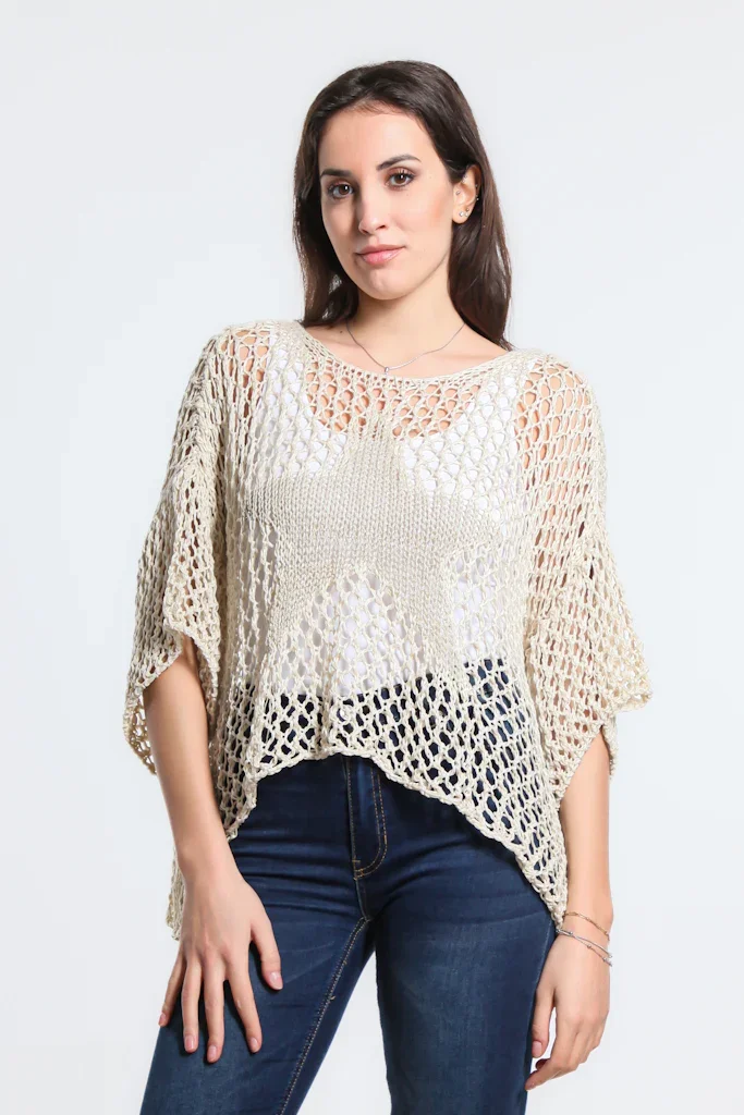 Image of Kelsey Open Knit Star Sweater (BSS302)