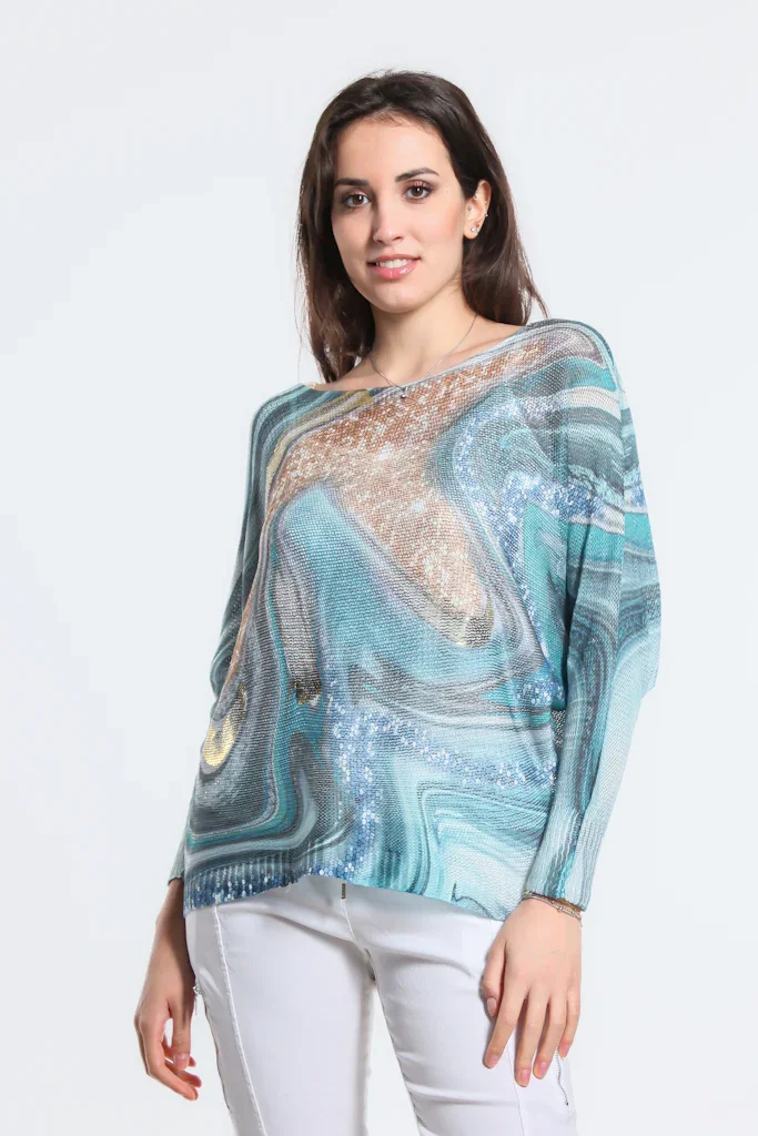 Image of Wave Danielle Batwing Open Knit Sweater