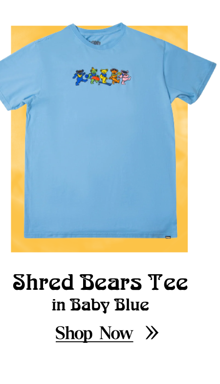 Shred Bears Tee in Baby Blue